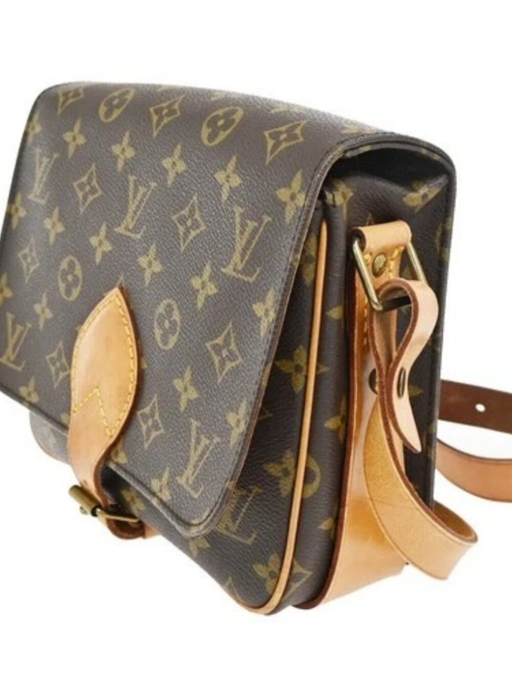 LOUIS VUITTON Cartouchiere MM Shoulder Bag Monogram Leather Brown M51253 85ZA183 - Picture 2 of 15